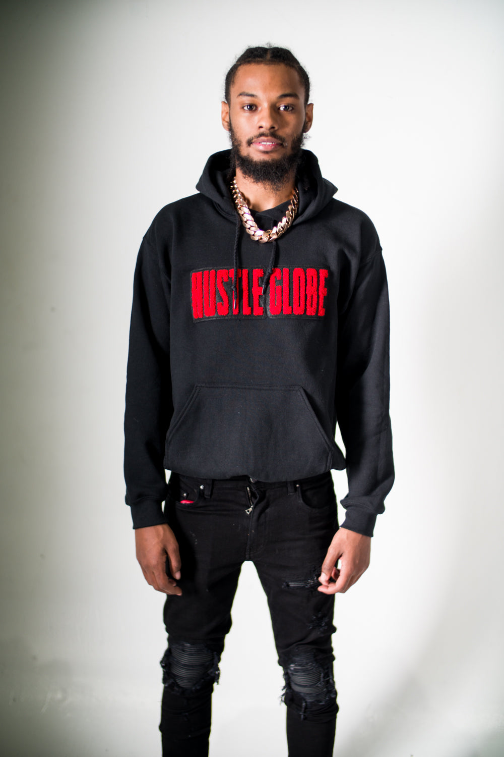 Hustle Hoodie Red HUSTLE GLOBE