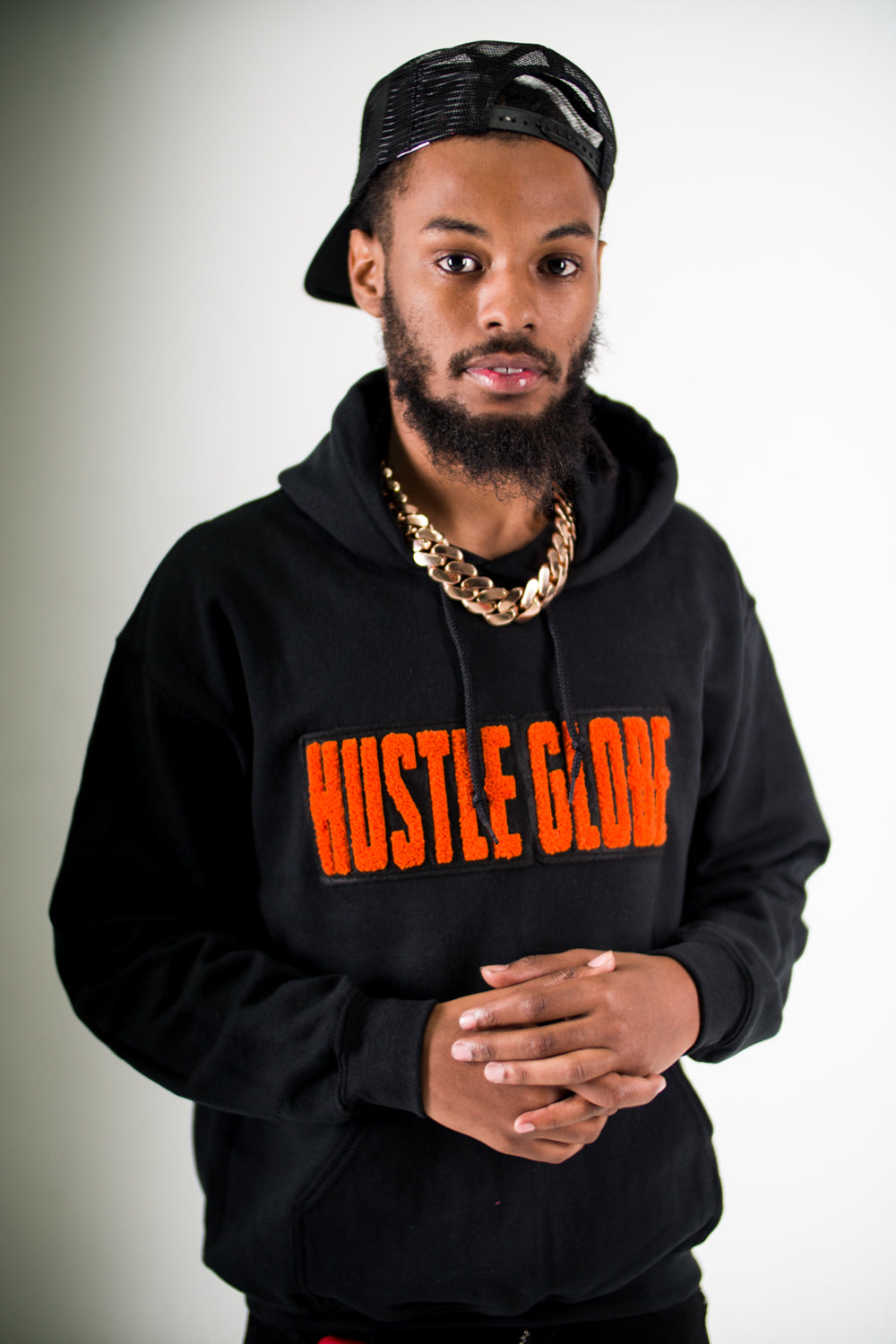 Hustle Hoodie Orange HUSTLE GLOBE